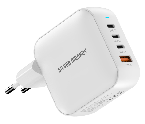 Silver Monkey Ładowarka GaN Smart Quadro 100W PD Biała - 1417250 - zdjęcie 7